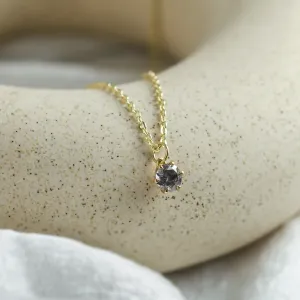 Minimalist gold pendant with salt and pepper diamond SALO Thumbnail