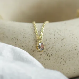 Minimalist gold pendant with salt and pepper diamond SALO Thumbnail