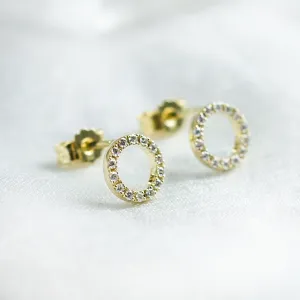 Circle diamond stud earrings CARLEEN