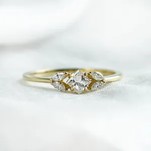 Unusual diamond engagement ring DEMI