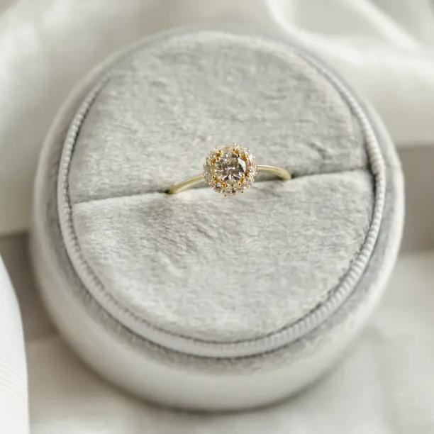 Romantic halo moissanite engagement ring ÉDITH Image