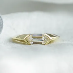Original massive ring with hexagon moissanite ARA Thumbnail