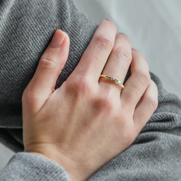 Engagement ring with a diamond and massive hoop JUNE Image