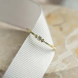 Minimalist engagement ring with diamonds JUDY Thumbnail