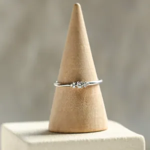 Minimalist engagement ring with diamonds JUDY Thumbnail