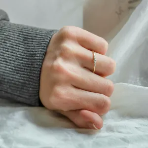 Minimalist engagement ring with diamonds JUDY Thumbnail