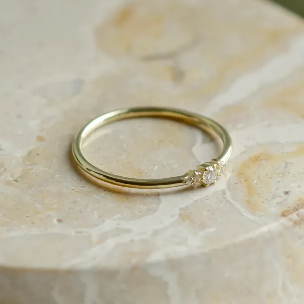 Minimalist engagement ring with diamonds JUDY Image