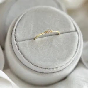 Minimalist engagement ring with diamonds JUDY Thumbnail