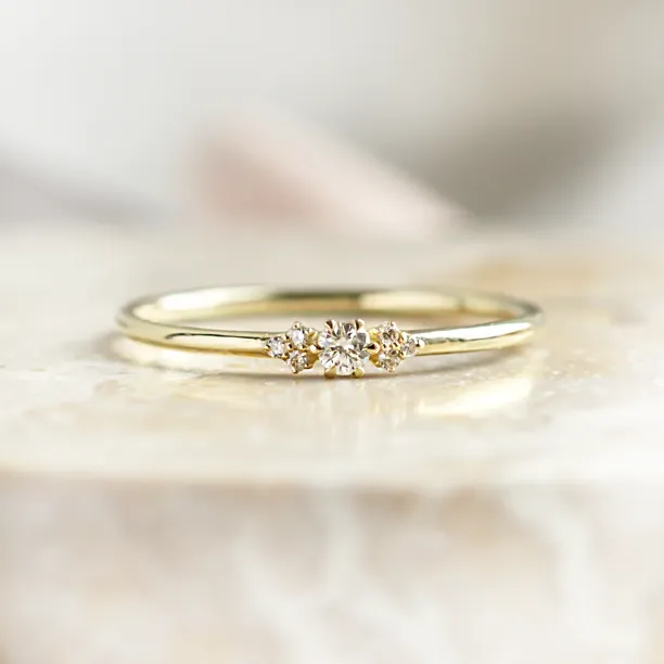 Minimalist engagement ring with diamonds JUDY Image