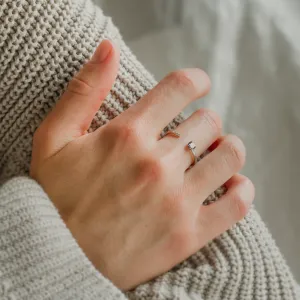 Open ring with salt and pepper diamond and classic diamonds BRAIDY