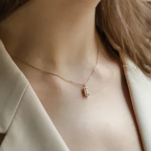 Gold necklace with moissanites GRACE Thumbnail