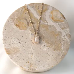 Gold necklace with moissanites GRACE Thumbnail