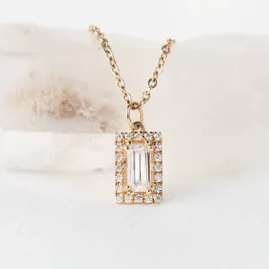 Gold necklace with moissanites GRACE Thumbnail