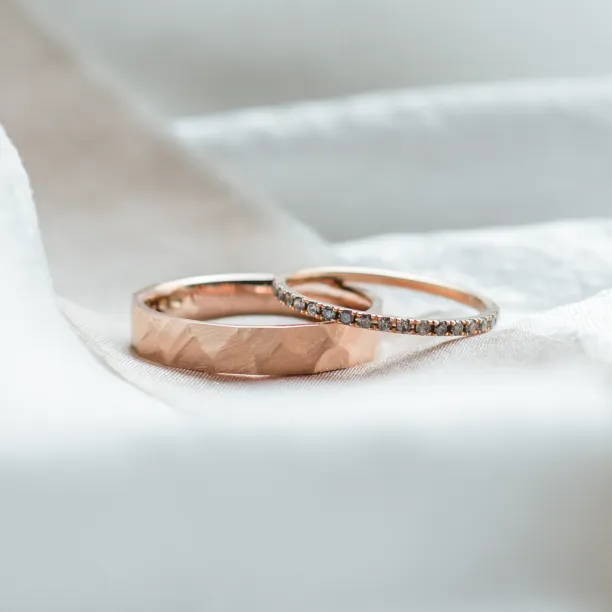 Combined unusual wedding rings ALEX