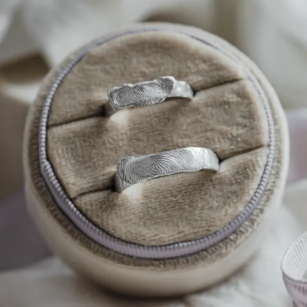 Unusual wedding rings with fingerprints ZANE Image