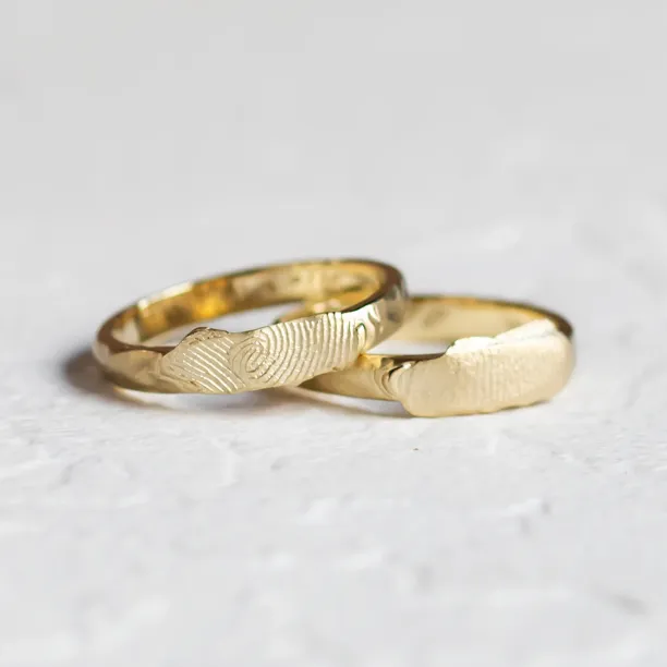 Unusual wedding rings with fingerprints ZANE Image
