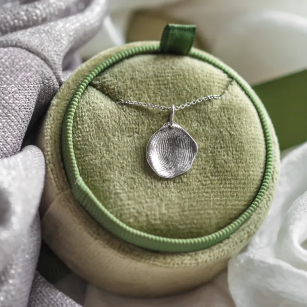 Gold necklace with custom fingerprint PALMER Image