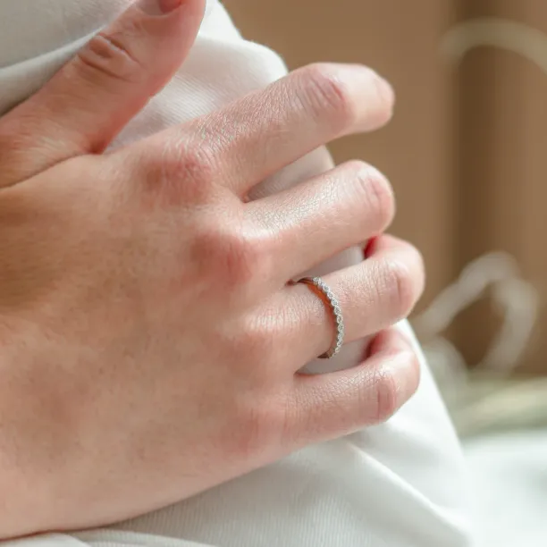 CHRISTINE diamond ring worn on the hand