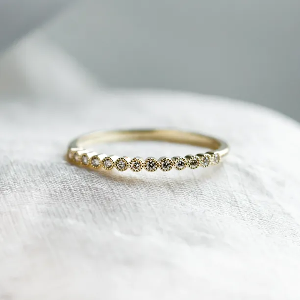 Gold diamond ring in half-eternity design CHRISTINE