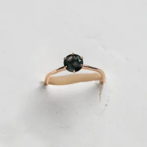 Unusual engagement ring with moss agate and organic bezel AVERIL Thumbnail