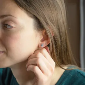Gold earrings with topaz in kite shape RIAN