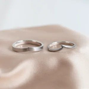 Elegant curved wedding rings SHIRIN Thumbnail