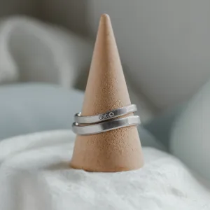 Elegant wedding rings with matte surface and diamonds MATTY Thumbnail