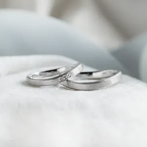 Elegant wedding rings with matte surface and diamonds MATTY
