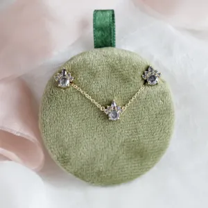 Romantic cluster jewelry set with salt and pepper diamonds PAGE Thumbnail