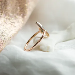 Side detail of ADIRA engagement ring with salt and pepper kite-shaped diamond