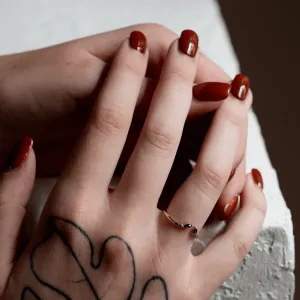 ADA open ring with salt and pepper diamonds worn on a hand