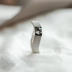 Men's gold ring with salt and pepper diamond JACK Thumbnail