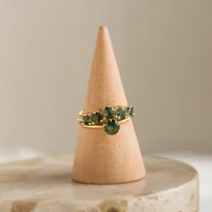 Minimalist engagement ring with moss agate MAGGIE Thumbnail