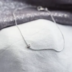 Gold minimalist bracelet with diamond STACY Thumbnail
