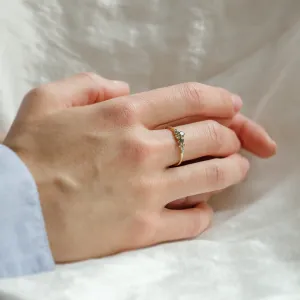 Cluster ring with moss agates and salt and pepper diamonds EVE Thumbnail