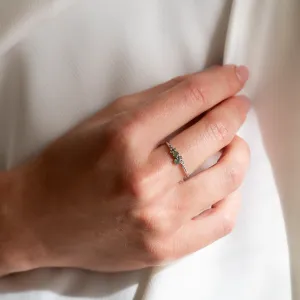 Cluster ring with moss agates and salt and pepper diamonds EVE Thumbnail