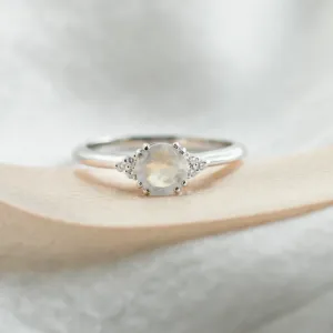 Gold engagement ring with moonstone and diamonds ELLIE Thumbnail