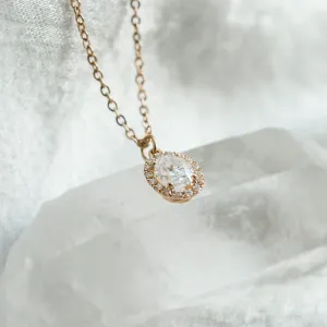 Gold necklace with moissanites GRANNY  Thumbnail