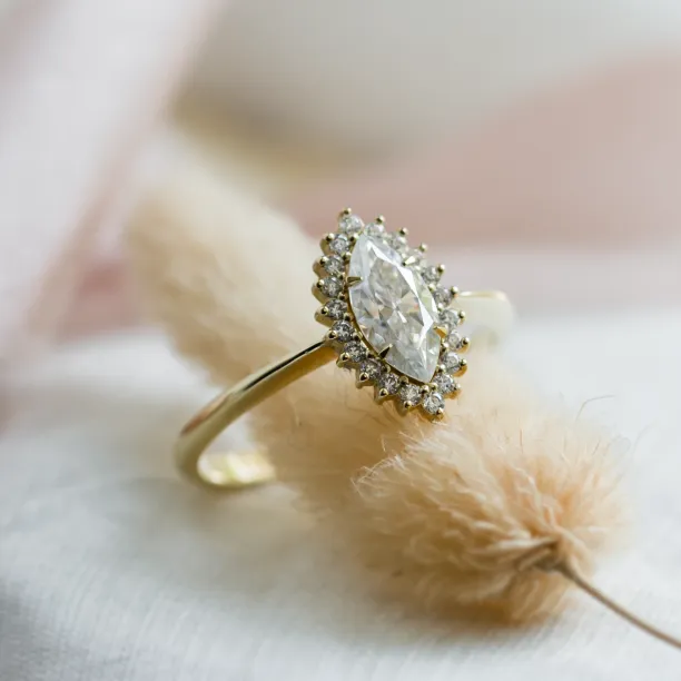 Halo engagement ring with marquise diamond JULIA Image