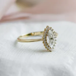Halo engagement ring with marquise diamond JULIA Thumbnail