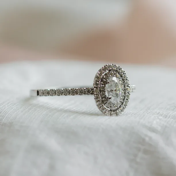 Double halo engagement ring with diamonds ELSA Image