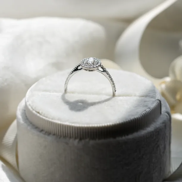 Double halo engagement ring with diamonds ELSA Image
