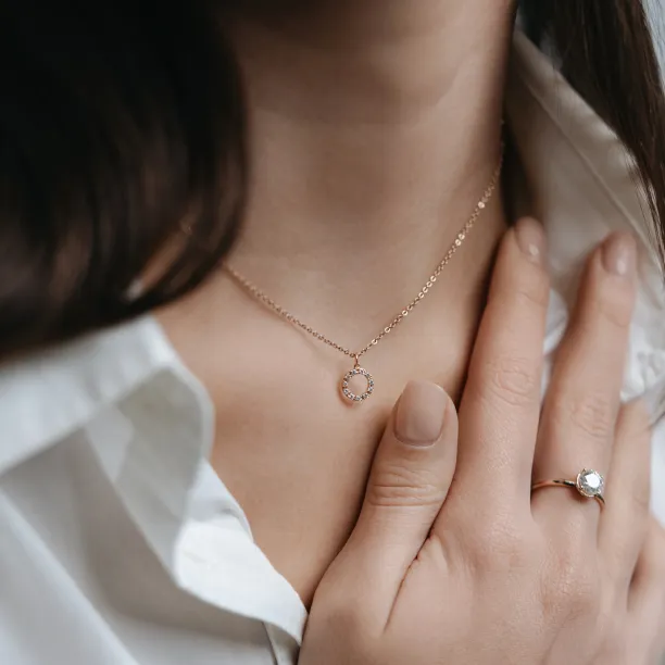 ISABELLA diamond engagement ring worn on a hand