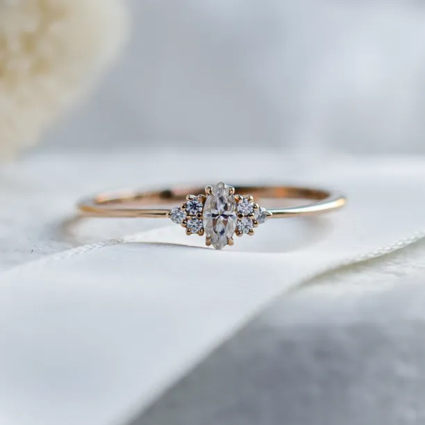 Romantic engagement ring with diamonds MILLIANA Image