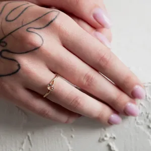Delicate gold ring with morganite ROSALIS Thumbnail