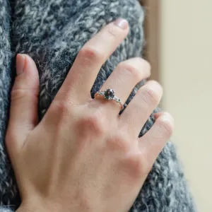 Gold ring with teal oval sapphire DIANA Thumbnail