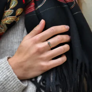 Gold ring with salt and pepper diamond SUE Thumbnail