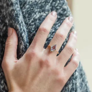 Gold ring with natural violet sapphire MONA Thumbnail