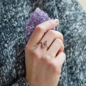 Gold ring with natural violet sapphire MONA Thumbnail