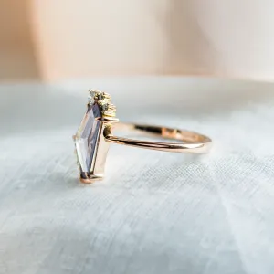 Gold ring with natural sapphire in violet colour SUZANNE Thumbnail